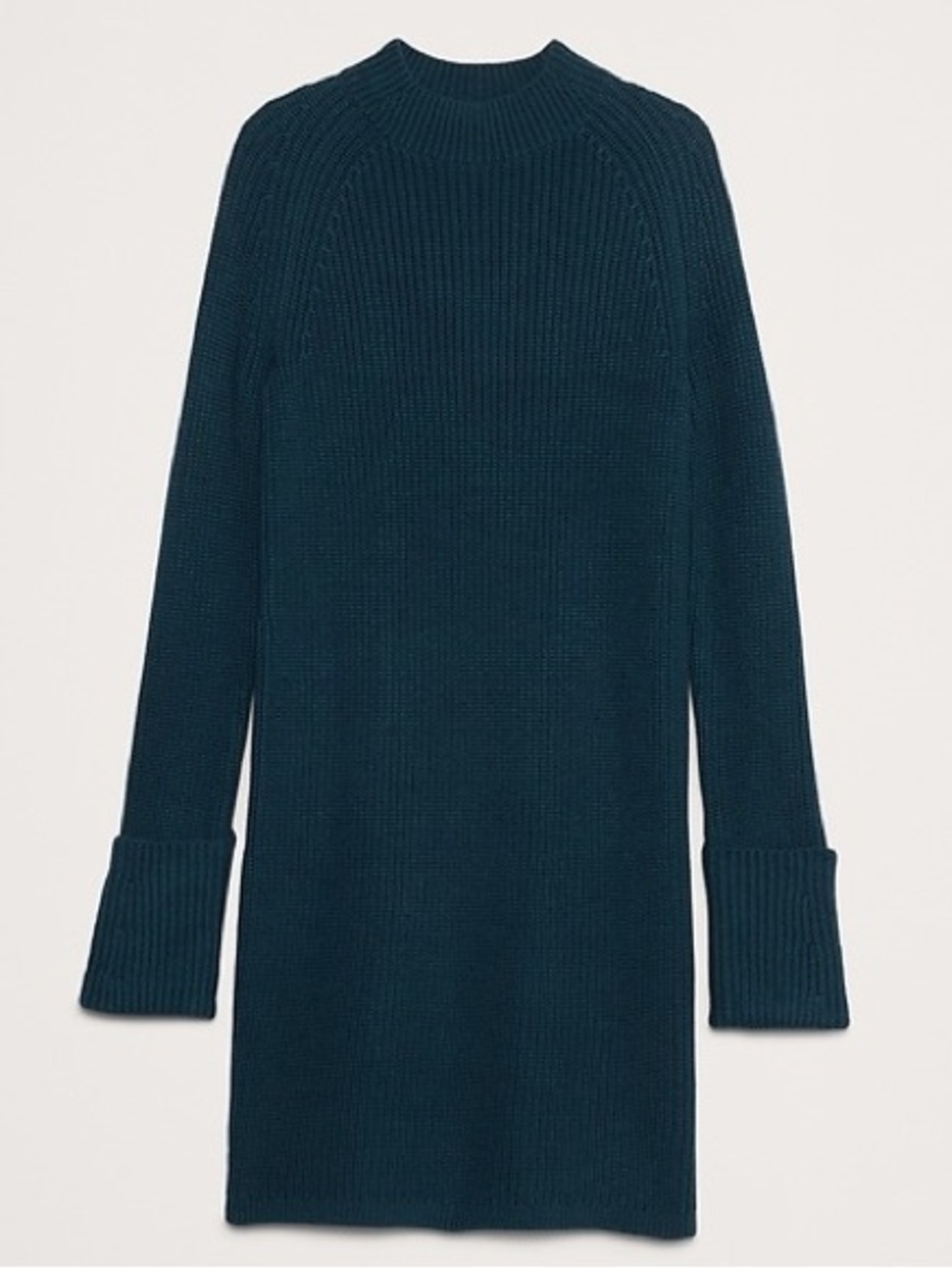 Banana Republic Cotton-Wool Mock-Neck Mini Sweater Dress Black. Size MP